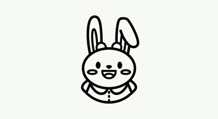 Obraz premium Cartoon bunny portrait illustration