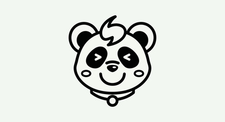 Cartoon panda head illustration © Ever