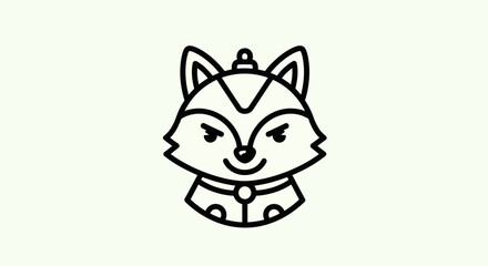 Fototapeta premium Cartoon fox icon on white background