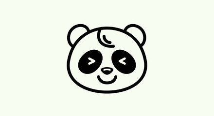 Cartoon panda head smiling icon © Ever