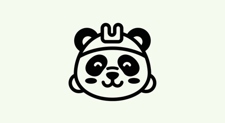 Cartoon panda wearing hard hat © Ever