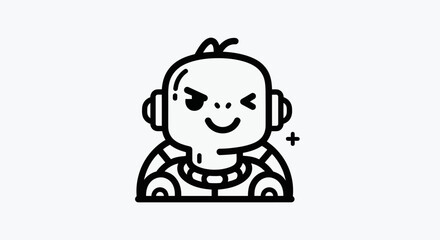 Fototapeta premium Cartoon robot character illustration
