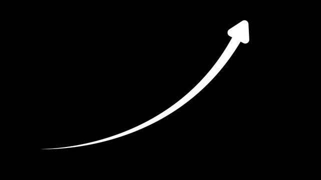 Abstract financial chart arrow showing economic recovery or business success