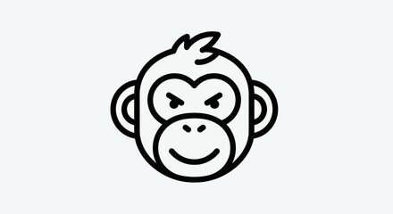 Cartoon monkey face outline © Soge