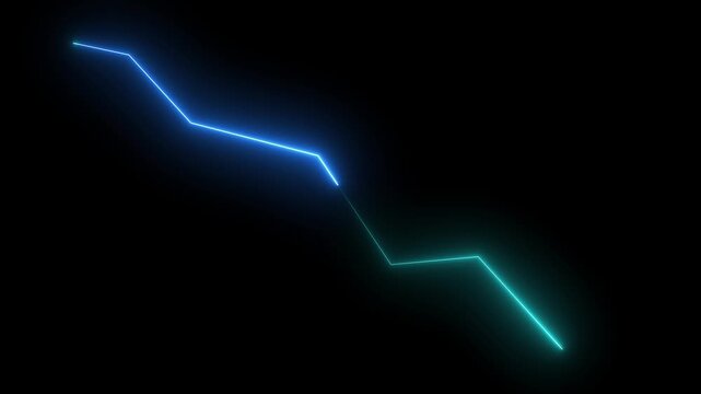 Global business line animation. Abstract glowing neon line business graph data and economic growth for population