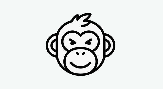 Cartoon monkey face outline