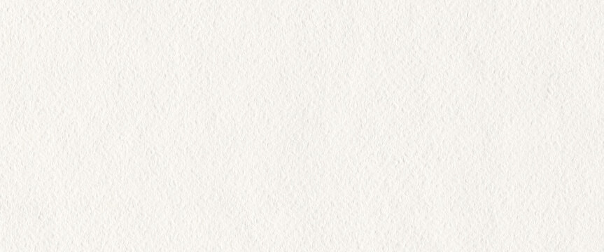 Off white paper texture background. Rough surface of blank sheet for artistic creative project. Empty document with grain pattern. Minimal design element for banner, greeting card, mockup
