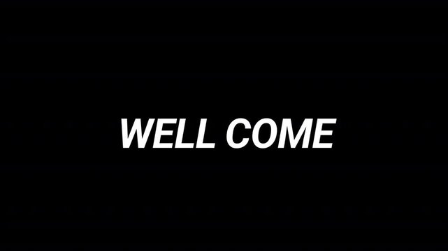 graphic motion text intro animation simple wellcome effect typography on transparent background in 4K VIDEO.