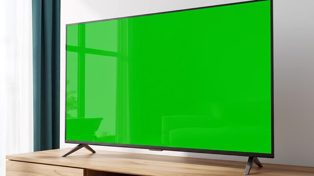 Modern television with green screen