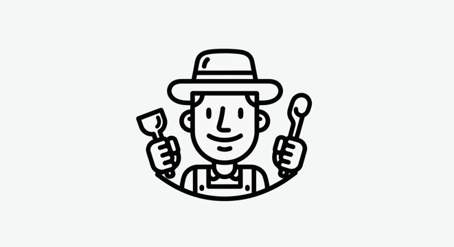 Chef icon holding spoon and spatula