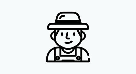 Obraz premium Farmer icon outline illustration