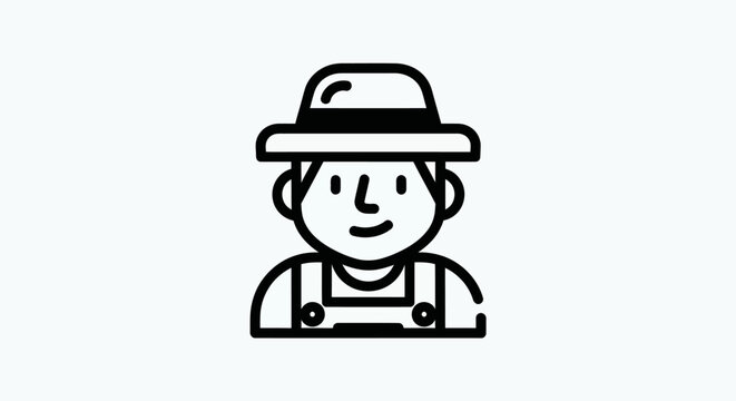 Farmer icon outline illustration