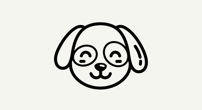 Dog face smiling cartoon illustration