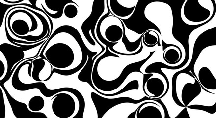 Fototapeta premium Black and white seamless pattern with circles