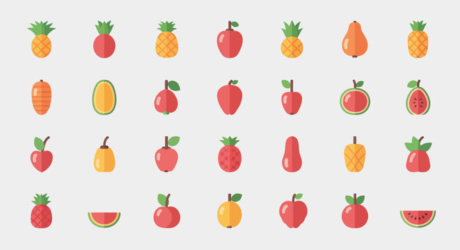Colorful fruit collection graphic design