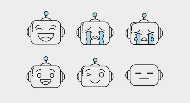 Robot faces emotions and expressions