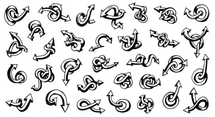 Fototapeta premium Collection of various decorative swirl design elements.