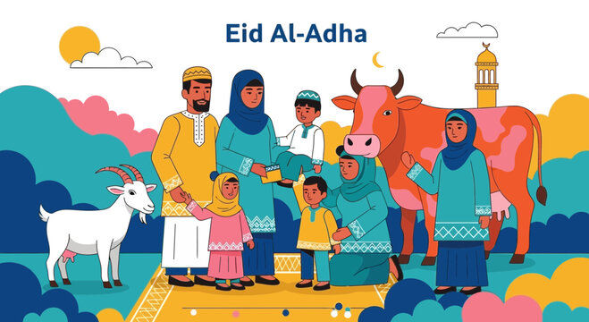 Family Celebrating Eid AlAdha Together.