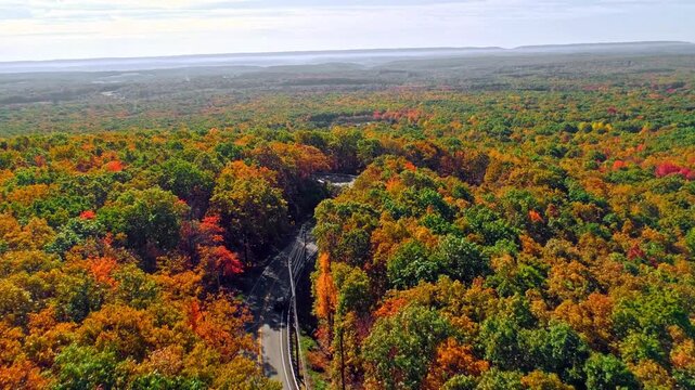 Cinematic View Of Poconos Mountains, USA