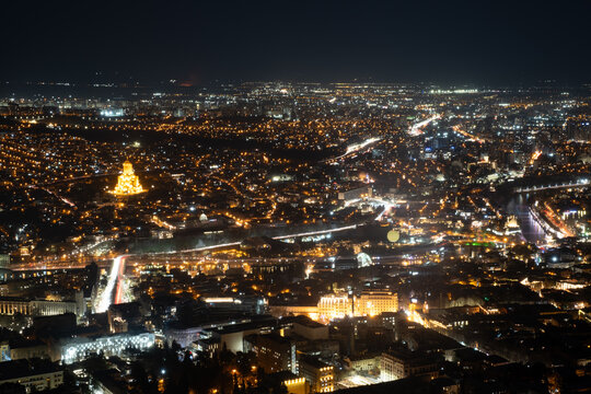 Tbilisi, Georgia. Aerial view of the city center of Tbilisi, Georgia