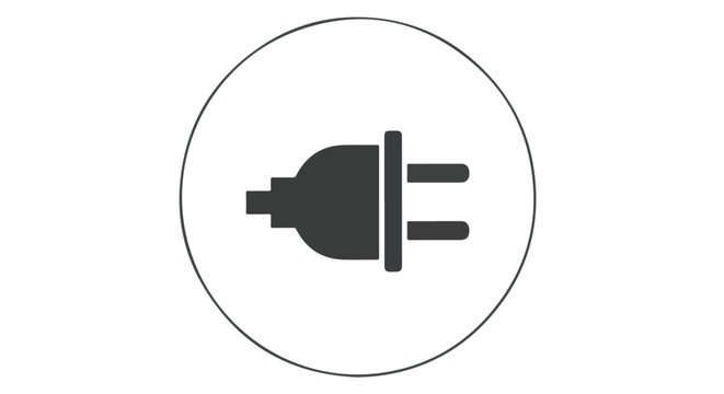 Electric plug icon in a circle