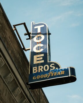 Toce Brothers Tire vintage sign, Torrington, Connecticut