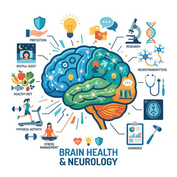 Exploring Brain Health and Neurological Well-being A Visual Guide to Factors Influencing Cognitive Function, Mental Clarity, and Overall Vitality