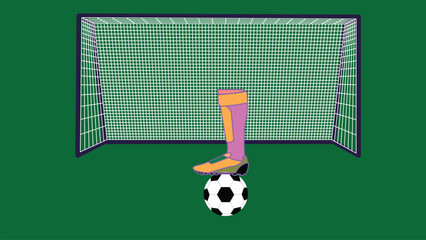 Soccer ball hitting goal net with motion blur action effect © MSTSUFIA