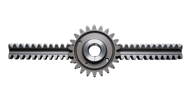 Isolated robust metal rack and pinion transmission system for mechanical engineering parts
