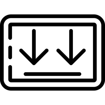 Arrows down to line Icon