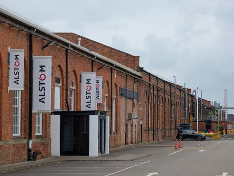 Crewe Cheshire UK May 2026 Alstom a historic multi-million-pound rail facility in Cheshire, England, serving as the UK&rsquo;s Centre of Excellence for bogie, wheel, and traction motor overhauls.
