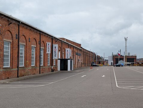 Crewe Cheshire UK May 2026 Alstom a historic multi-million-pound rail facility in Cheshire, England, serving as the UK&rsquo;s Centre of Excellence for bogie, wheel, and traction motor overhauls.