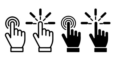Fototapeta premium Hand Cursor Click Icons Set Vector