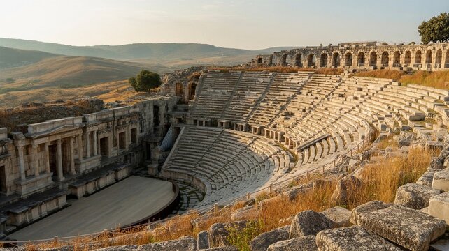 ancient ruins of the ancient Roman theater in Miletus, Turkey 
