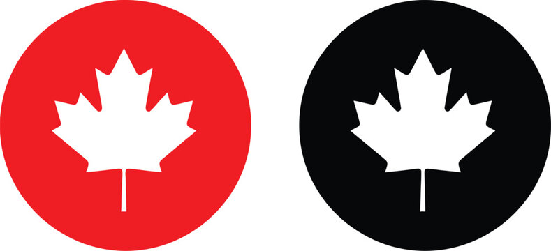 Canada day vector red black maple leaf circle designs for patriotic celebrations