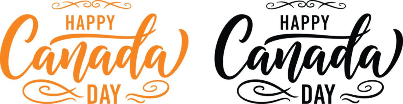 Canada day vector illustration happy canada day calligraphy designs