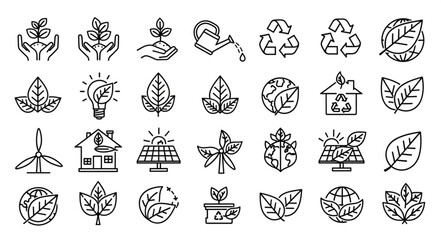 Fototapeta premium Collection of hand drawn eco friendly icons and symbols.