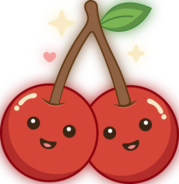 cute neon kawaii cherries 
