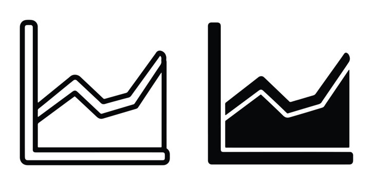 Line Graph Icons, Data Analytics Charts, Business Growth Trends, Stock Market Performance, Vector Illustrations