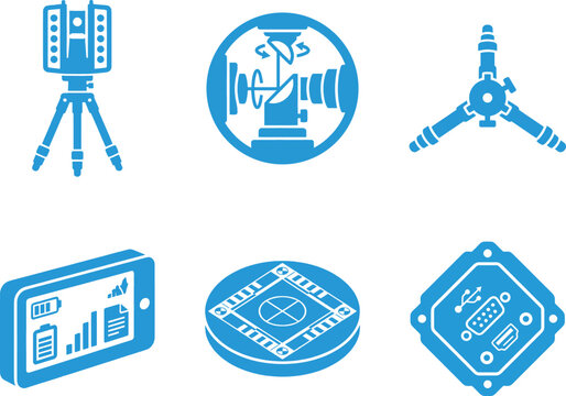 Crime scene scanners and forensic data interface icon