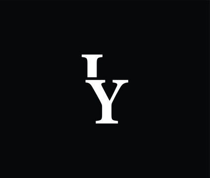White letter Y on a dark background for design projects