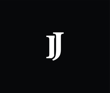 White stylized JJ letters on solid black background graphic resource
