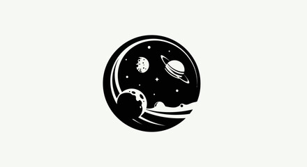 Cosmic illustration of planets and stars © Surya
