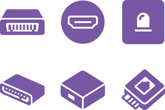 Digital forensic write blocker data port and drive connector icons