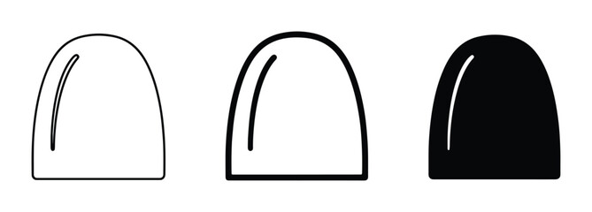 Simple Dome Icons, Outline and Solid Shapes, Minimalist Geometric Elements for Design © Tania