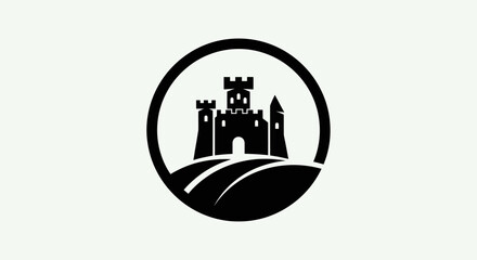 Castle silhouette emblem design © Topscor