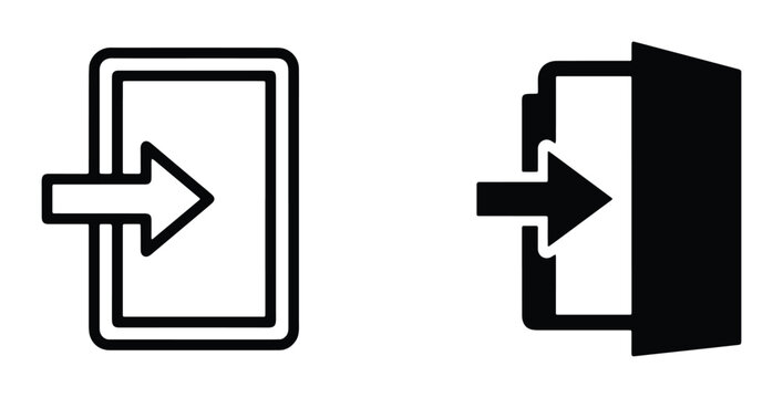 Entrance Icon Set, Doorway Symbol, Entry Point Vector Graphics, Navigation and Access Signs