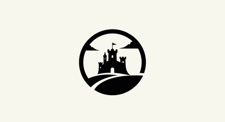 Castle silhouette emblem design © Topscor
