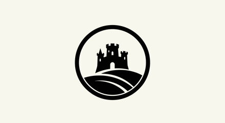 Castle silhouette emblem design © Topscor