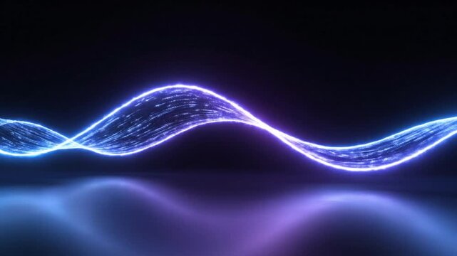 Abstract glowing wavy lines on black background for design projects